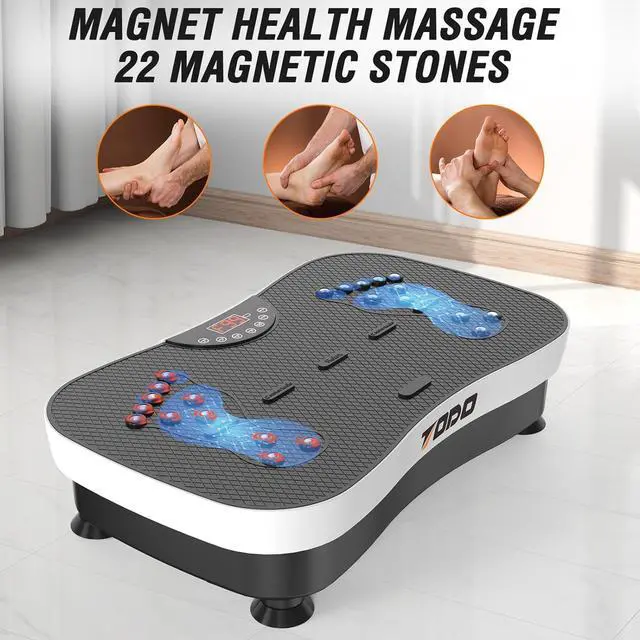 Alt view image 6 of 7 - TODO Vibration Plate Exercise Machine Whole Body Vibration Machine with Remote Control for Pain Relief, Lymphatic Drainage, Weight Loss(3 Resistance Loops/Resistance Bands)