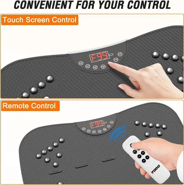 Alt view image 7 of 7 - TODO Vibration Plate Exercise Machine Whole Body Vibration Machine with Remote Control for Pain Relief, Lymphatic Drainage, Weight Loss(3 Resistance Loops/Resistance Bands)
