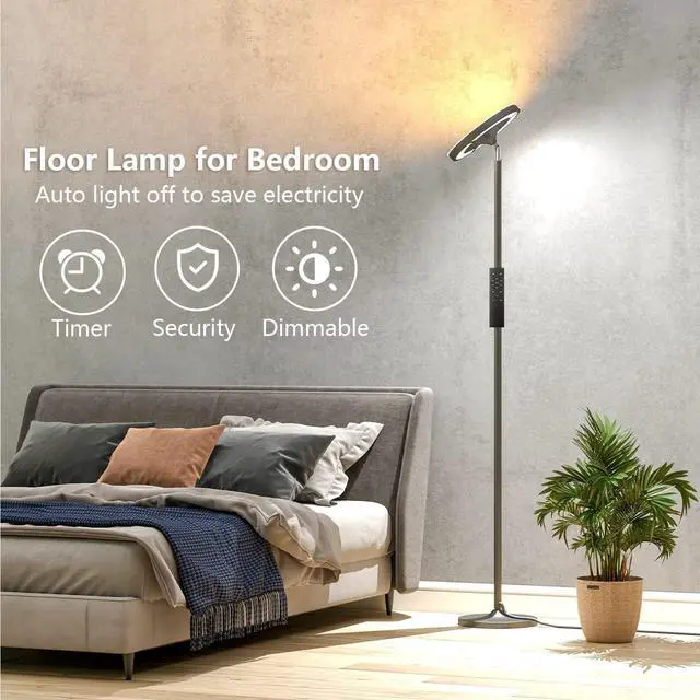 Alt view image 5 of 7 - Keepsmile Double Side Lighting Led Floor Lamp with Remote Smart App 36W/2600LM Bright Tall Standing RGB Floor Lamp Angle Multicolor Dimmable Modern Floor Lamps for Livingroom Bedroom Office