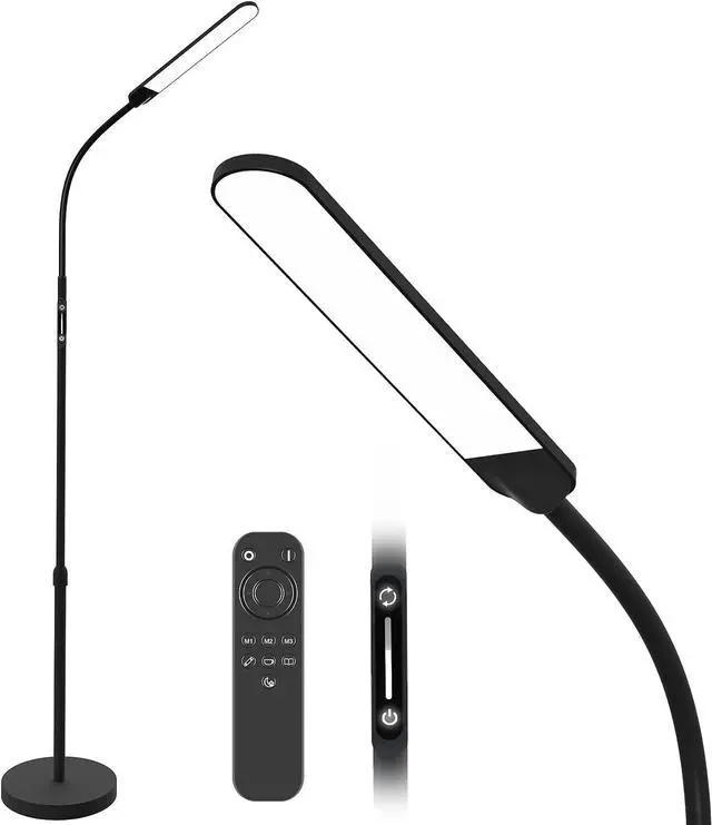 Main image of NXONE Led Floor Lamp,Modern Reading Adjustable Standing Height 4 Colors and Stepless Brightness Work Lamp for Living Room Bedroom Reading, Black