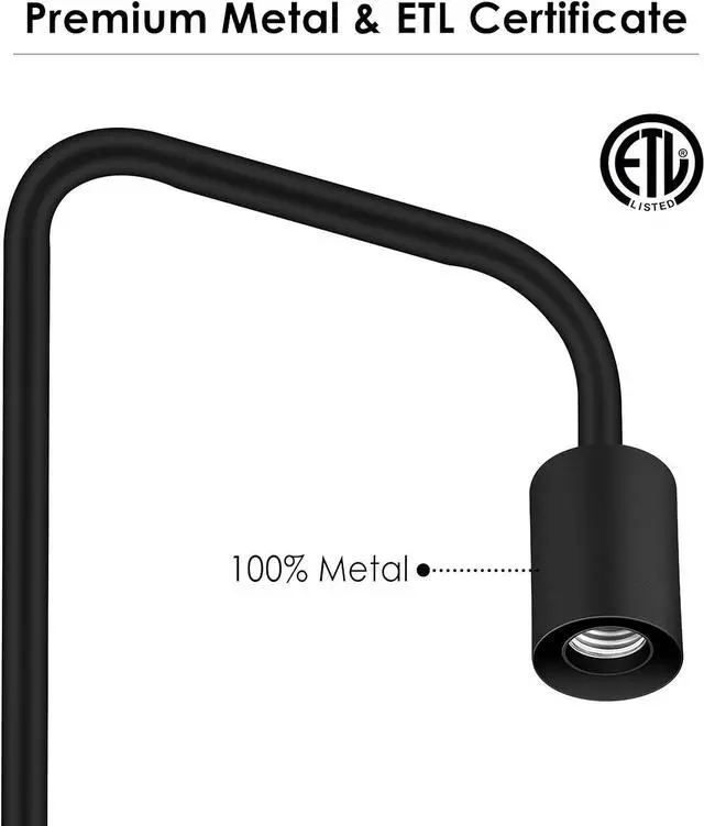 Alt view image 7 of 7 - BoostArea Floor Lamp, Industrial Floor Lamp, 63 Inch Standing Lamp, E26 Socket, On/Off Footswitch, Whole Metal, ETL Listed, Modern Floor Lamp for Bedroom, Living Room, Minimalist, Vintage, Mid Century