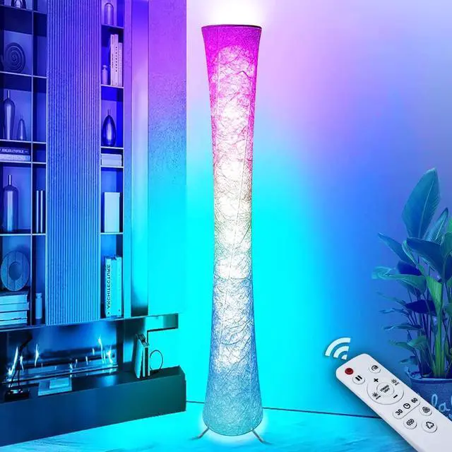 Alt view image 7 of 7 - Smart Led Floor Lamps, RGB Color Changing with APP & Remote Control, 62 Inch DIY Mode Music Sync Standing Modern Corner Lamp Decor for Living Room Bedroom Game, 1 Piece
