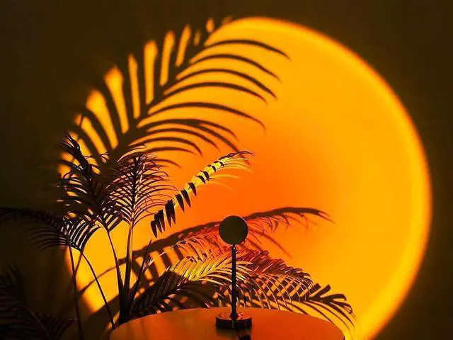 Alt view image 6 of 7 - Balkwan Sunset Lamp Projection Rotation Rainbow Lamp Led Romantic Visual Led Light Network Red Light with USB Modern Floor Stand Night Light Living Room Bedroom Decor (Sunset Red)