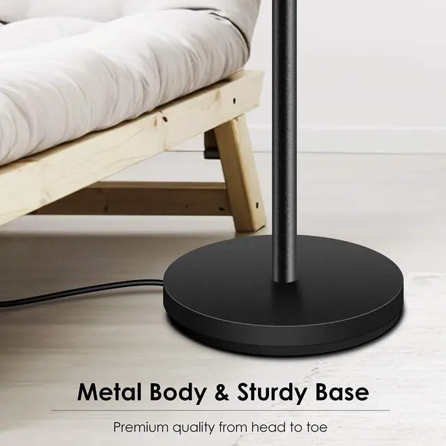 Alt view image 6 of 6 - BoostArea Torchiere Floor Lamp, 30W Super Bright LED Standing Lamp, Stepless Dimmable Pole Lamp with 3000K Lighting, Rotary Switch, 70 Inch Tall Metal Modern Floor Lamps for Living Room/Bedroom Black