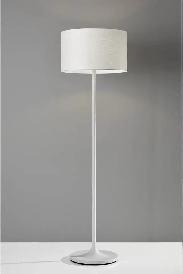 Alt view image 5 of 6 - Adesso 6237-02 Oslo Floor Lamp  Corrosion Resistant, Scratch Proof, White Matte Finish Lighting Equipment with Metal Body. Tools & Home Improvement,Matte White