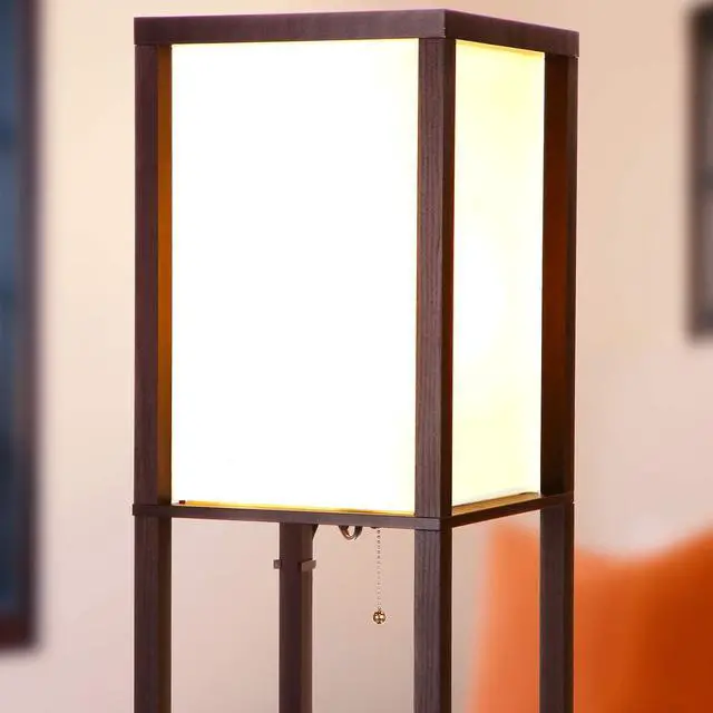 Alt view image 6 of 7 - Brightech Maxwell  Modern Shelf Floor Lamp with USB Ports, Wireless Charging & Outlet  Versatile Corner Display and Lamp with Shelves, Storage Solution for Living Room, Office, Bedroom