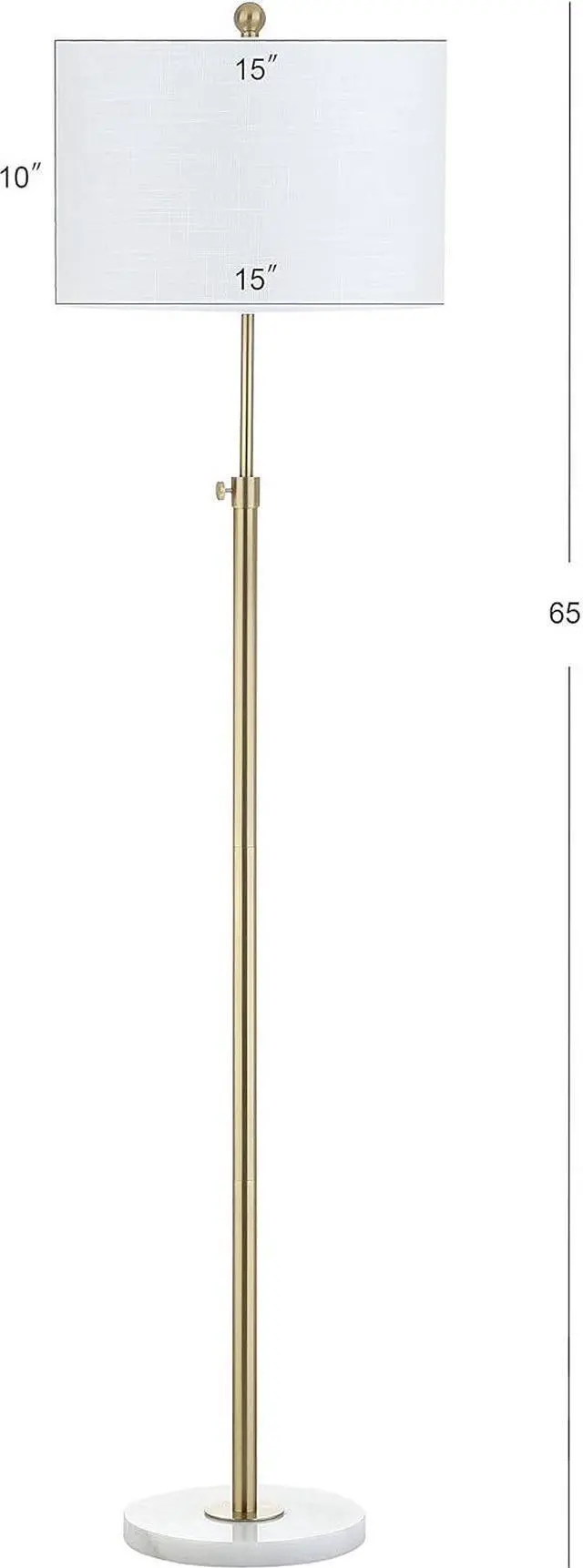 Alt view image 5 of 7 - JONATHAN Y JYL3022A June 65" Adjustable Metal/Marble LED Floor Lamp, Modern, Contemporary, Elegant, Glam, Office, Living Room, Family Room, Dining Room, Bedroom, Hallway, Foyer, Brass