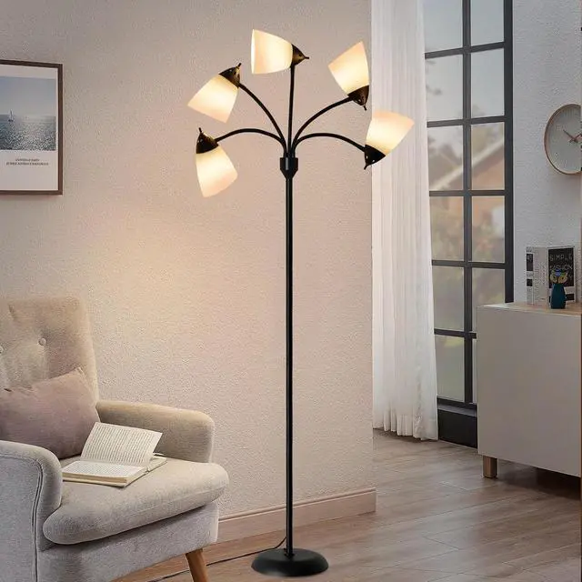 Main image of DINGLILIGHTING Floor Lamp Tall for Room: Flexible Gooseneck Floor Lamps Standing for Bedroom Home Office - Modern Floor Lights 5-Light
