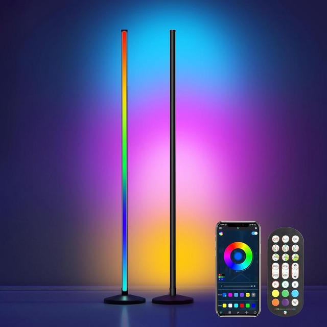 LED Floor Lamp RGB Corner Floor Lamp Color Changing Mood Lighting Standing  Lamp with Bluetooth App and Remote Control Dimmable/Music Sync/ Multi  Lighting Modes Atmosphere Lighting LED Lamp for Living Room, Bedroom