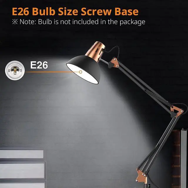 Alt view image 4 of 7 - LEPOWER Metal Floor Lamp, Adjustable Architect Swing Arm Standing Lamp with Heavy Duty Base, Eye-Caring Reading/Drawing Lamp with On/Off Switch for Living Room, Bedroom, Office Sand Black