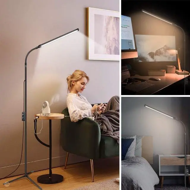 Alt view image 6 of 7 - Bright LED Floor Lamp Adjustable Gooseneck Standing Eyelash Light for Eyelash Extensions Facial Spa Salon Makeup Task Reading lamp