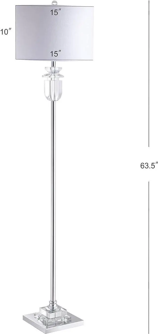 Alt view image 3 of 6 - JONATHAN Y JYL1046A Aria 63" Crystal/Metal LED Floor Lamp Contemporary,Glam,Transitional for Bedrooms, Living Room, Office, Reading, Clear/Chrome
