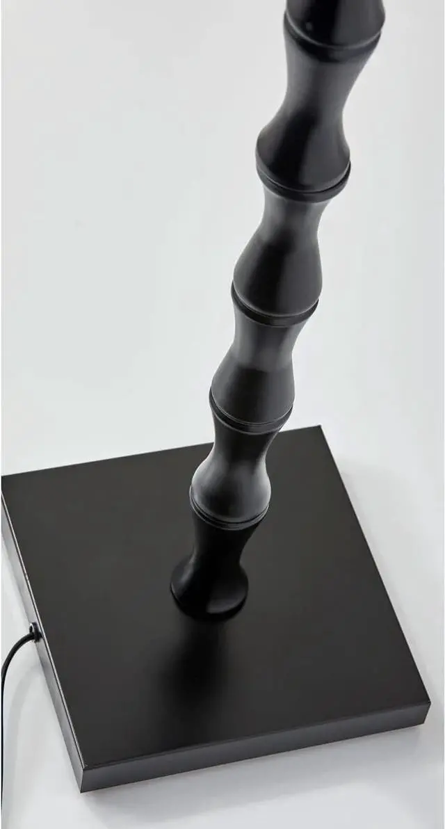 Alt view image 3 of 6 - Adesso 1523-01 Stratton Floor Lamp, 62 in., 2 x 150 W Incandescent/CFL, Black/Brown, 1 Black Lamp