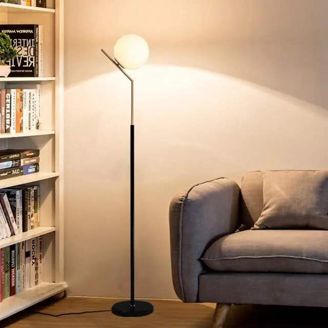 Main image of Hsyile Lighting KU300207 Modern Creative White Glass Ball Floor Lamp for Living Room,Bedroom,Office,Hotel,1 Light
