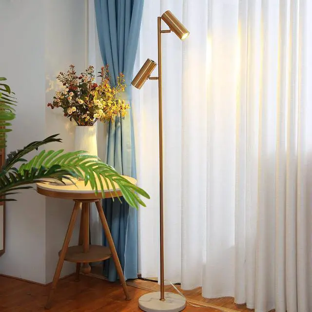 Alt view image 2 of 7 - Hsyile Lighting KU300211 Cozy Elegant Modern Creative Bedroom & Living Room Floor Lamp,Tall Pole Uplight for Office - Brass Finish - Adjustable Tree Floor Lamp with 2 Lights