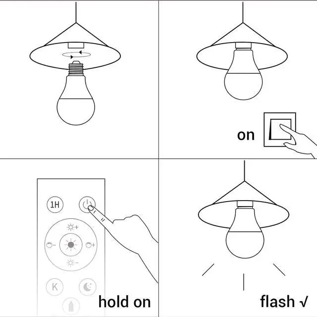 Alt view image 4 of 4 - LED Light Bulb with Remote Control, 12W LED Bulb Dimmable 3000K-6000K, 50FT Remote Distance, E26 LED Bulbs 100 Watt Equivalent, Timer & 4 Scene Modes Light Bulbs for Living Room Bedroom Office