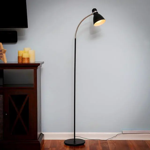 Alt view image 3 of 7 - Brightech Avery Floor Lamp, Dimmable Standing Lamp With Sturdy Base, Floor Lamp for Over Chair Bedroom Reading, Modern LED Lamp for Living Rooms, Tall Lamp for Offices, Great Living Room Decor - Black