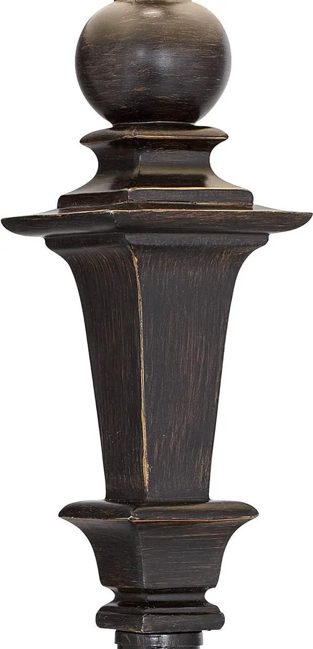 Alt view image 3 of 7 - Regency Hill Madison Country Cottage Standing Floor Lamp 59" Tall Italian Bronze Brown Metal Taupe Faux Silk Square Hardback Shade Decor for Living Room Reading House Bedroom Office