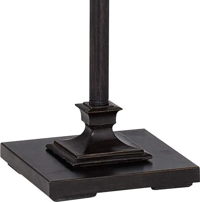 Alt view image 5 of 7 - Regency Hill Madison Country Cottage Standing Floor Lamp 59" Tall Italian Bronze Brown Metal Taupe Faux Silk Square Hardback Shade Decor for Living Room Reading House Bedroom Office