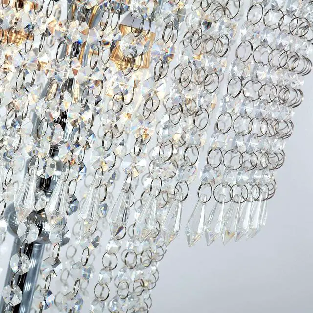 Alt view image 3 of 7 - beaysyty Modern Style Crystals Floor Lamp Chrome Finish and Plentiful Crystals for Reading Corner Lamp for Office Cafe,Den,Living Room Bedroom - 3 Lights
