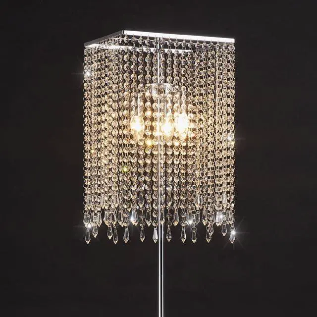 Alt view image 3 of 6 - GDLMA Floor Lamp, Crystal Lava Lamp, Raindrop Standing Light for Bedroom, Living Room or Gift Silver