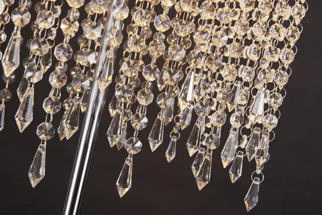 Alt view image 4 of 6 - GDLMA Floor Lamp, Crystal Lava Lamp, Raindrop Standing Light for Bedroom, Living Room or Gift Silver
