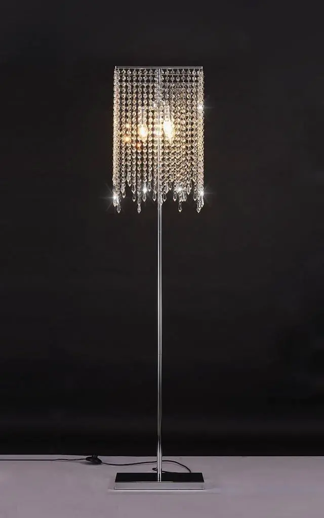 Alt view image 5 of 6 - GDLMA Floor Lamp, Crystal Lava Lamp, Raindrop Standing Light for Bedroom, Living Room or Gift Silver