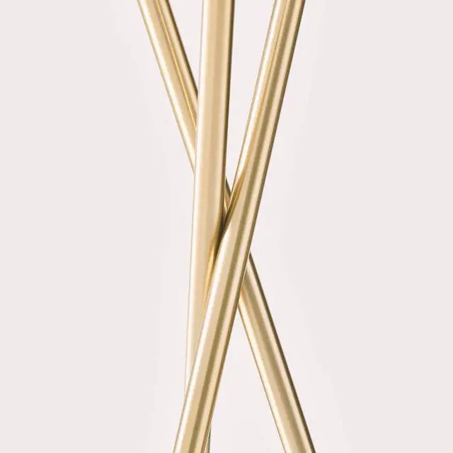 Alt view image 7 of 7 - Brightech Jaxon LED Floor lamp, Modern Lamp for Living Rooms & Offices, Tall Lamp with Contemporary Drum Shade, Gold Tripod Standing Lamp for Bedroom Reading, Great Living Room Decor - Brass