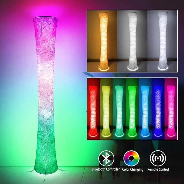 Alt view image 3 of 7 - Floor Lamp, RGB Color Changing Led Smart Lamp, Music Sync, APP Remote Control, 62'' Standing Lamp for Living Room Bedroom Game Room