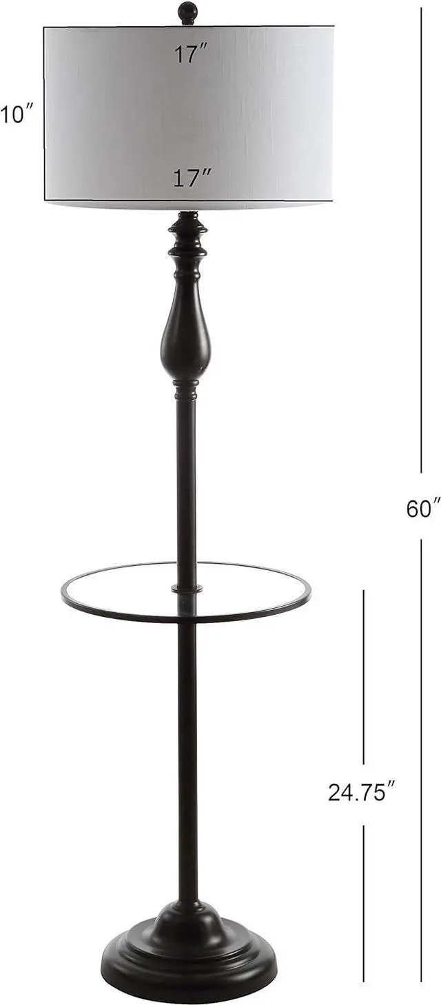Alt view image 5 of 5 - JONATHAN Y JYL3057A Laine 60" Metal/Glass LED Side Table and Floor Lamp Traditional,Transitional for Bedrooms, Living Room, Office, Reading, OilRubbedBronze