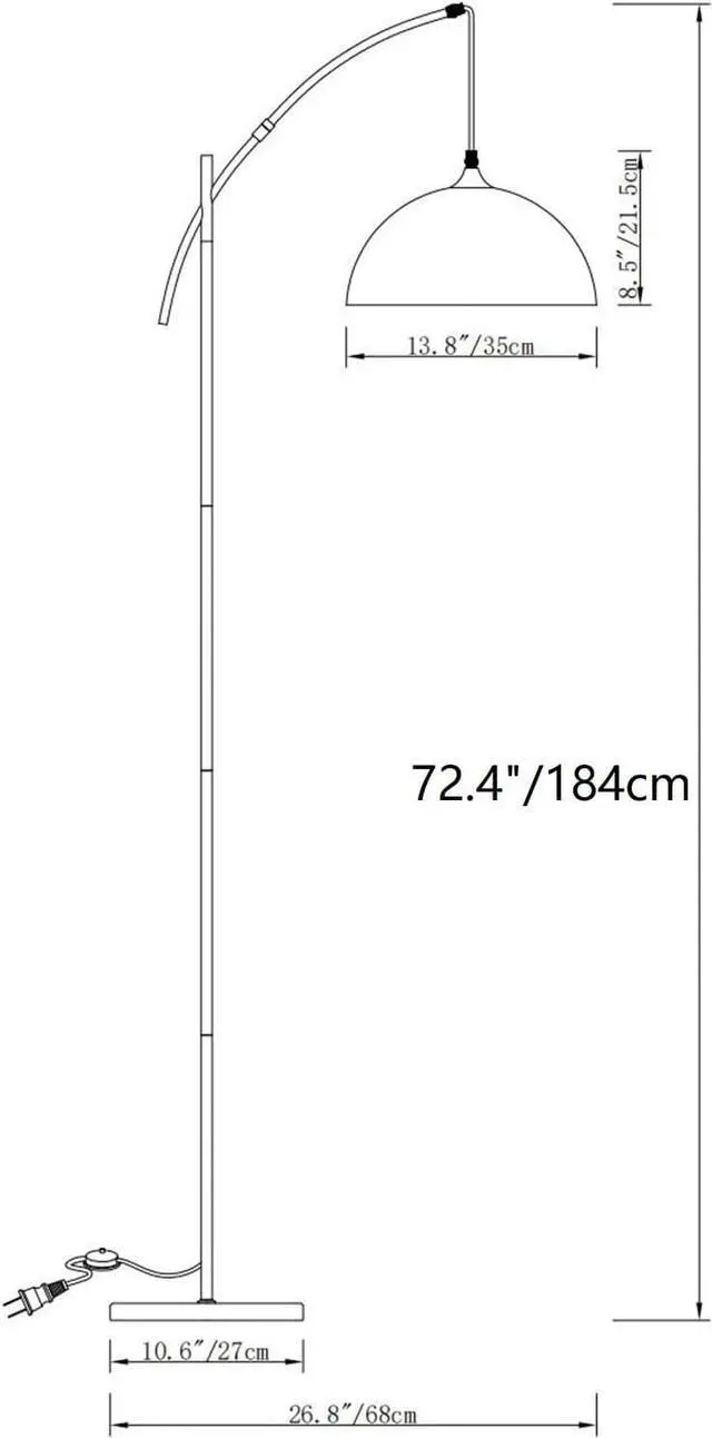 Alt view image 4 of 4 - Floor Lamp, Modern Floor Light with Metal Shade for Bedroom or Living Room,Black