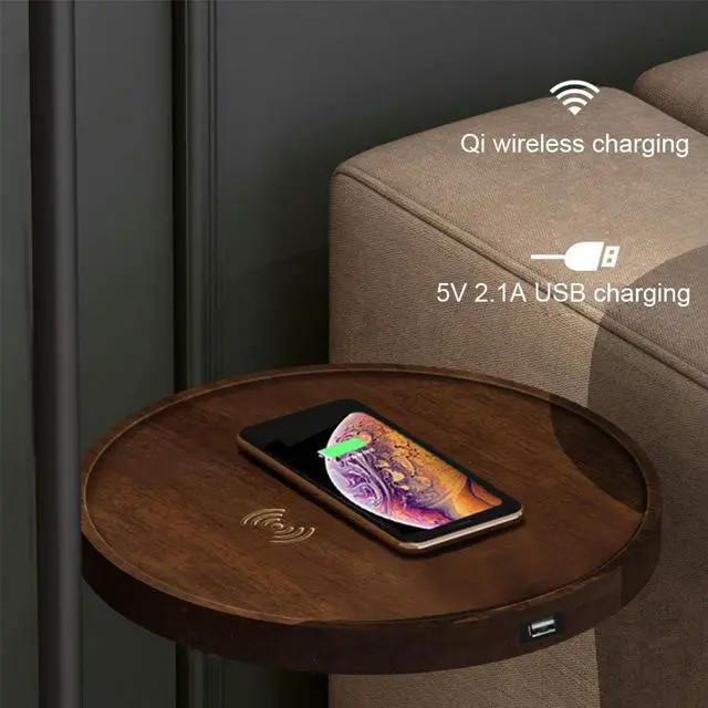 Alt view image 5 of 7 - Hsyile KU300244 with USB Charging Ports Modern Reading Contemporary Modern Creative Floor Lamp for Living Room Bedroom Office - E26 Base - with a Table