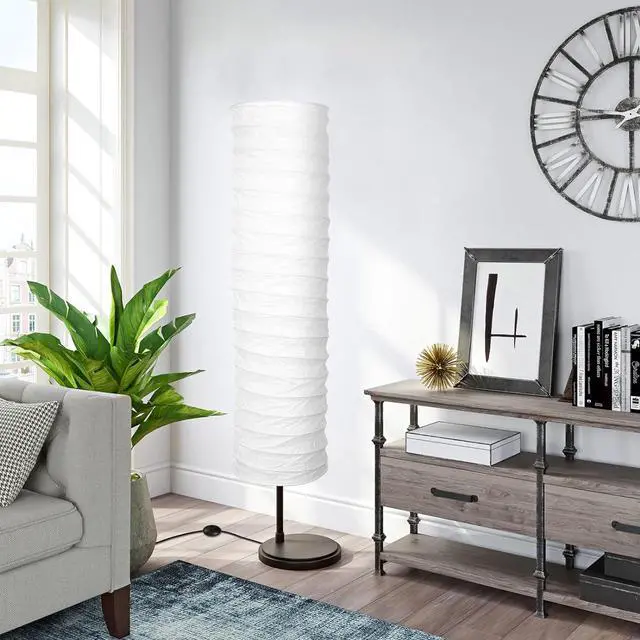 Alt view image 5 of 7 - STOBOK Paper Floor Lamp Shades Light Japanese Style Standing Lamp Table Light Cover Barrel Chandelier Protector for Living Room Home Hotel