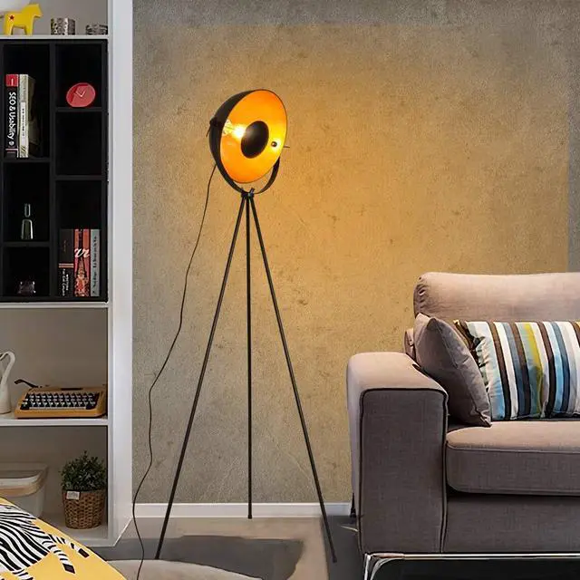 Alt view image 3 of 7 - COSYLUX Industrial Tripod Floor Lamp for Living Room, Modern Satellite Tall Standing Lamps for Bedrooms Black Gold (No Bulbs)