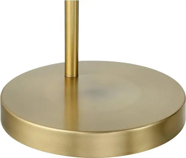 Alt view image 7 of 7 - 360 Lighting Cora Modern Mid Century Arc Floor Lamp Standing 72" Tall Classic Brass Gold White Linen Drum Shade Decor for Living Room Reading Bedroom Office House Home Decor