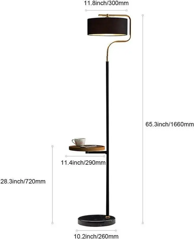 Alt view image 7 of 7 - Hsyile KU300244 with USB Charging Ports Modern Reading Contemporary Modern Creative Floor Lamp for Living Room Bedroom Office - E26 Base - with a Table