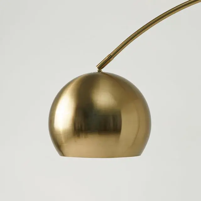 Alt view image 7 of 7 - Brightech Olivia Floor Lamp, Arc Lamp for Living Rooms, Standing Lamp with LED Light Bulbs for Bedroom Reading, Great Living Room Décor, Tall Lamp for Offices  Brass/Gold