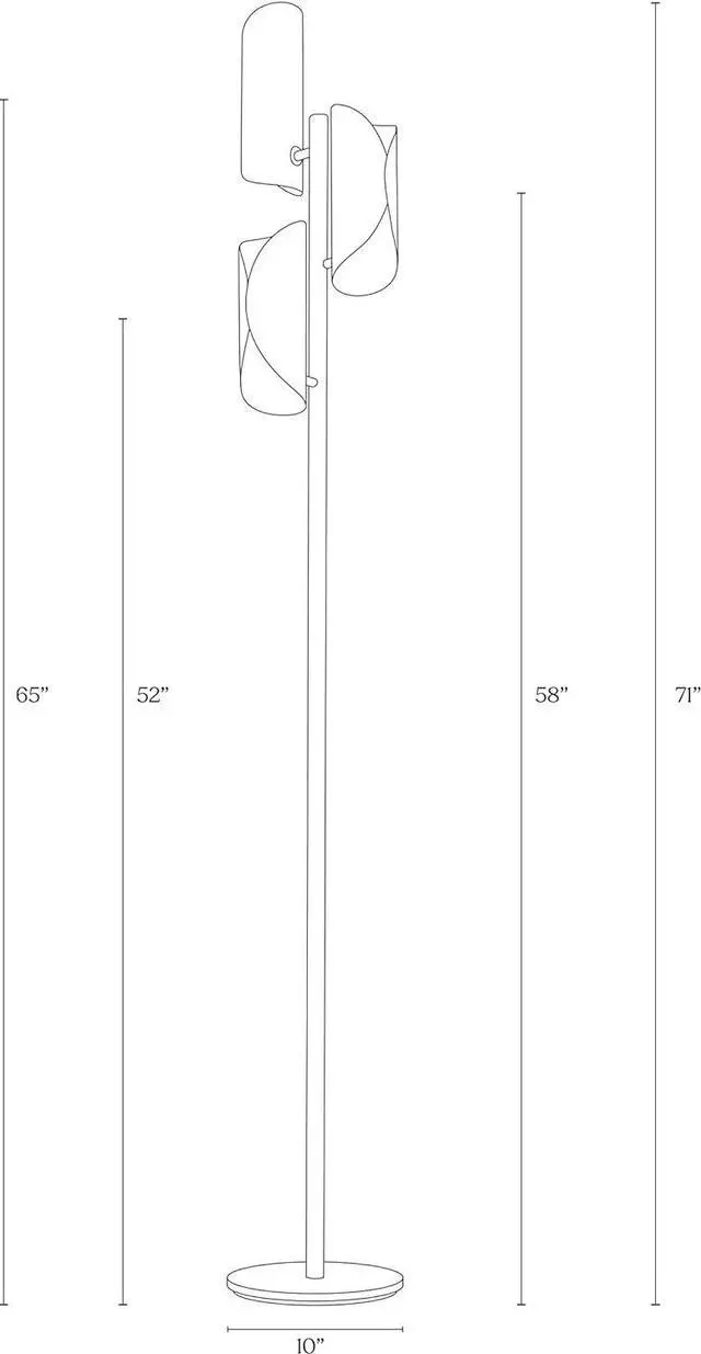 Alt view image 2 of 7 - Brightech Lyra LED Tree Floor Lamp for Mid-Century Modern, Contemporary, Industrial Décor, 3 Light Head Standing Lamp with Metal Cage Shade, Standing Pole Tall Lamp for Living Room, Bedroom - Brass