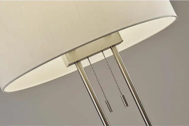Alt view image 5 of 7 - Adesso 4016-22 Duet 62" Floor Lamp, Satin Steel, Smart Outlet Compatible