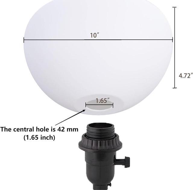 Alt view image 3 of 3 - Floor Lamp Shade 2 Pack Torchiere Lamp Shades Replacement, 10 inch Diameter, 1.65 inch Fitter, Plastic Bowl White Lamp Shades for Floor Lamps Upright
