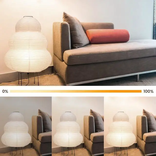 Alt view image 4 of 7 - Akari Noguchi Japanese Paper Floor Lamp  Rice Paper Lantern Lamp  Japanese Japandi Floor Lamp for Soft Ambient Lighting