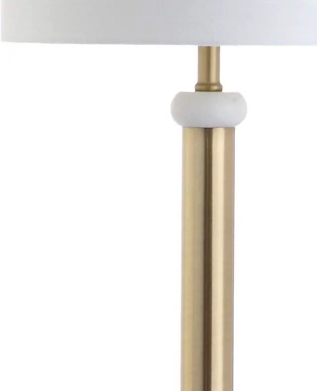 Alt view image 5 of 6 - JONATHAN Y JYL1088A Gregory 60.5" Metal/Marble LED Floor Lamp Contemporary,Transitional for Bedrooms, Living Room, Office, Reading, BrassGold/White