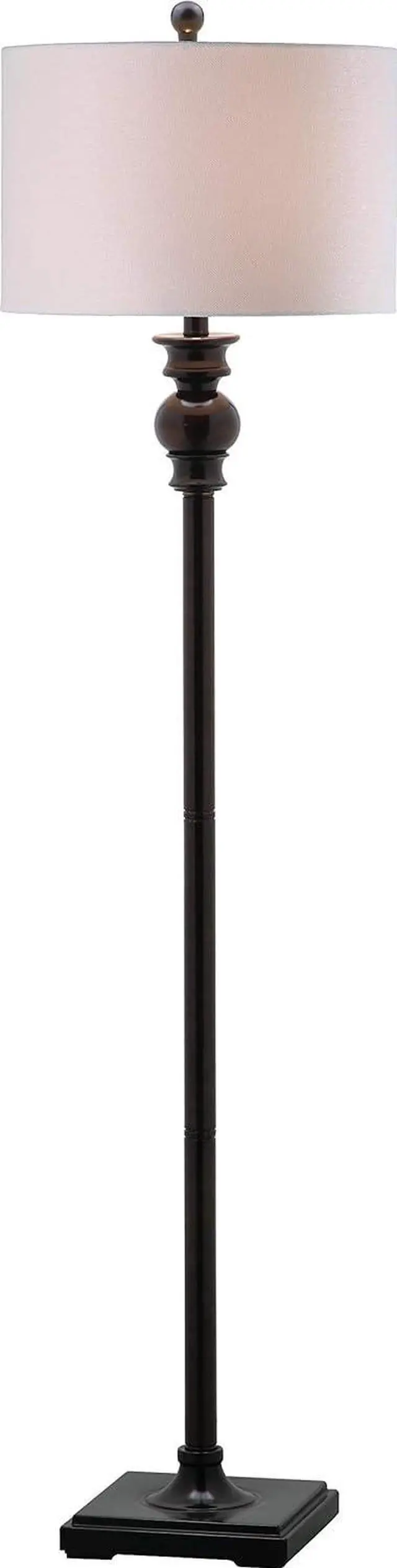 Main image of SAFAVIEH Lighting Collection Alphie Rustic Farmhouse Ebony 61-inch Living Room Bedroom Home Office Standing Floor Lamp (LED Bulb Included)