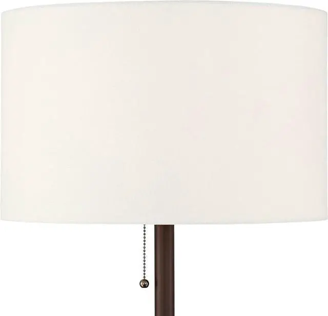 Alt view image 7 of 7 - 360 Lighting Caper Modern Floor Lamp with Tray Table USB and AC Power Outlet in Base 60.5" Tall Bronze Metal Off White Fabric Drum Shade for Living Room Reading House Bedroom