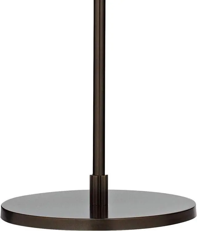Alt view image 5 of 7 - Possini Euro Design Raymond Modern Arched Floor Lamp Standing 69" Tall Bronze Brown Metal Slim Profile Off-White Linen Drum Shade Adjustable Boom Arm for Living Room Reading House Family Bedroom