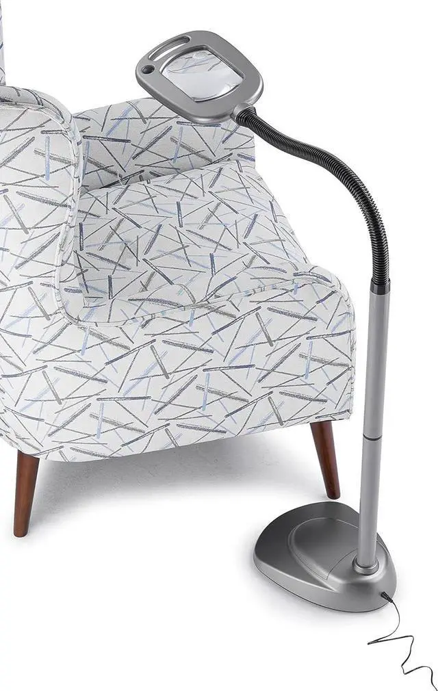 Alt view image 3 of 7 - LIGHT IT! By Fulcrum, 20072-401 MultiFlex 12-LED Floor Magnifier Lamp, Silver, Single Pack