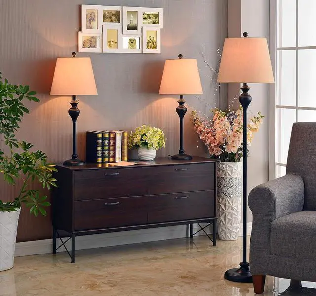 Alt view image 4 of 7 - Kenroy Home KH87050 Charlotte Lamp Sets, 61 Inch Floor, Oil-Rubbed Bronze