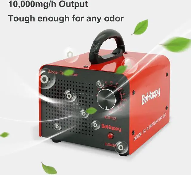 Alt view image 6 of 6 - BeHappy Ozone Generator 10,000mg/h, Industrial Ozone Machine Odor Remover for Room, Home