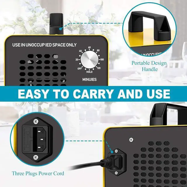 Alt view image 4 of 6 - Ozone Generator 10,000 mg/h High Capacity Ionizer Air Purifier Ozone Machine Odor Removal for Home, Hotels, Basement, car, bar and Farms