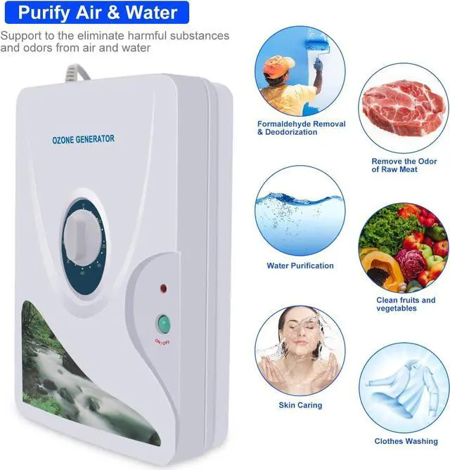 Alt view image 2 of 7 - SHD Ozone Generator Water Ozonator O3 Ozone Machine 600mg/h for Home Air, Water, Fruits, Vegetables Clean